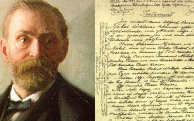 Testamento manuscrito de Alfred Nobel.