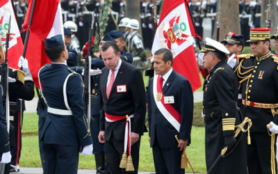 El presidente de la República Ollanta Humala Tasso participó esta mañana en la ceremonia por el 135° aniversario de la Batalla de Arica y la Renovación del Juramento de Fidelidad a la Bandera.