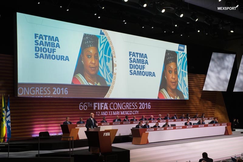 Photo during the opening ceremony of the 66th FIFA Congress at National Auditorium in Mexico City. --- Foto durante la ceremonia de Inauguracion del 66 Congreso de la FIFA en el Centro Banamex Ciudad de Mexico, en la foto: Gianni Infantino --- 13/05/2016/MEXSPORT/David Leah.