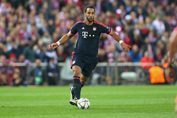 MADRID, SPAIN - APRIL 27:  Medhi Benatia of Bayern Muenchen runs with the ball during the UEFA Champions League semi final first leg match between Club Atletico de Madrid and FC Bayern Muenchen at Vincente Calderon on April 27, 2016 in Madrid, Spain.  (Photo by Alexander Hassenstein/Bongarts/Getty Images)