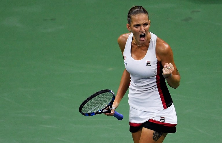 NEW YORK, NY - SEPTEMBER 08: Karolina Pliskova of the Czech Republic reacts against Serena Williams of the United States during their Women's Singles Semifinal Match on Day Eleven of the 2016 US Open at the USTA Billie Jean King National Tennis Center on September 8, 2016 in the Flushing neighborhood of the Queens borough of New York City.   Mike Hewitt/Getty Images/AFP