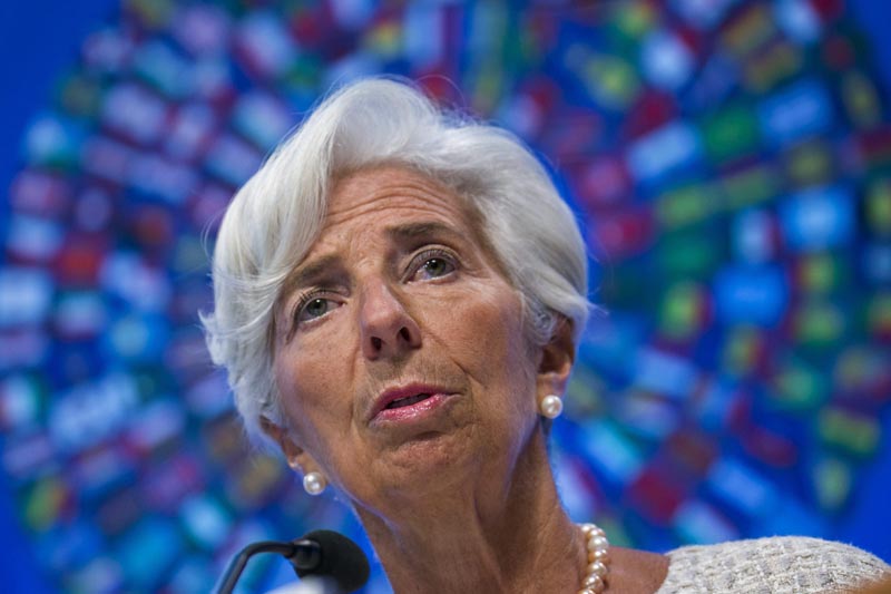 STX10 WASHINGTON DC (ESTADOS UNIDOS) 06/10/2016.- La directora gerente del Fondo Monetario Internacional (FMI), Christine Lagarde, participa en la rueda de prensa inaugural en la sede del FMI en Washington DC (Estados Unidos) hoy, 6 de octubre de 2016. EFE/Shawn Thew