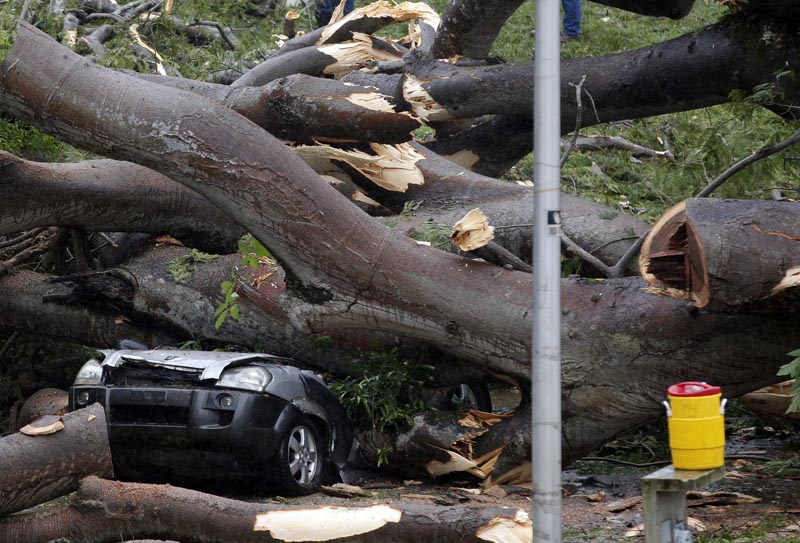 PA2007. CIUDAD DE PANAMÁ (PANAMÁ), 22/11/2016.- Fotografía de árbol que cayó sobre un vehículo a causa de la tormenta tropical Otto hoy, martes 22 de noviembre de 2016, en la Ciudad de Panamá (Panamá). Las autoridades removieron el árbol que cayó sobre el auto y mató a un menor en Panamá. Al menos cuatro muertos, un desaparecido, medio centenar de viviendas destruidas, suspensión de clases e interrupciones en los aeropuertos causó hasta hoy la tormenta tropical Otto, anunciaron las autoridades de Panamá. EFE/Alejandro Bolívar